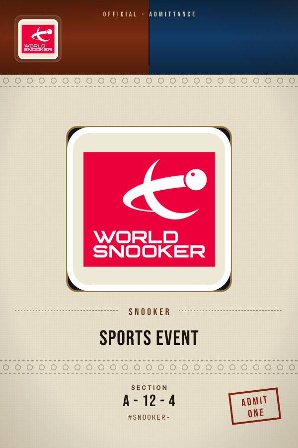 Free Ticket Stub sports poster sample for a Higgins vs Murphy snooker fixture